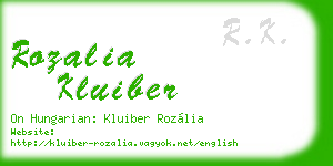 rozalia kluiber business card